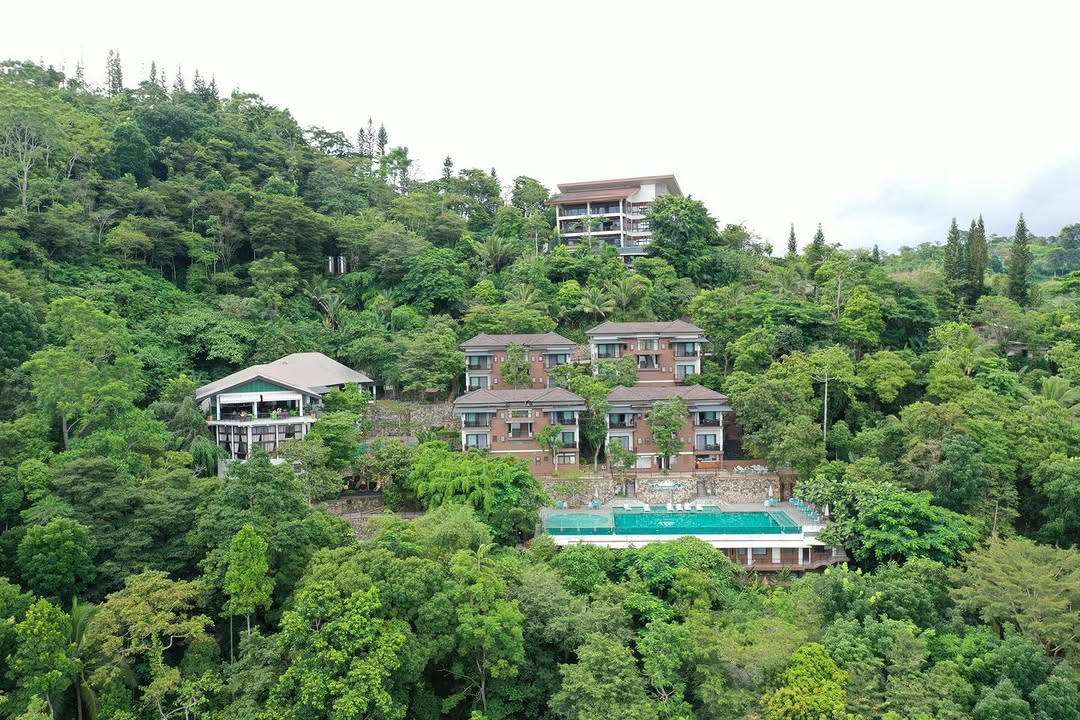 Aerial view of Mist Mountain Resort nestled in 6.7 hectares of highland forest